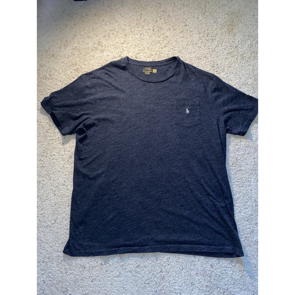 Polo Ralph Lauren Mens 2XL Navy Cotton Pocket Tee Work Shirt - Picture 2 of 11